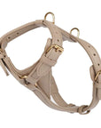 Leather dog harness Sand