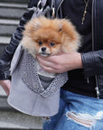 Dog carrier and personal bag Elva light grey