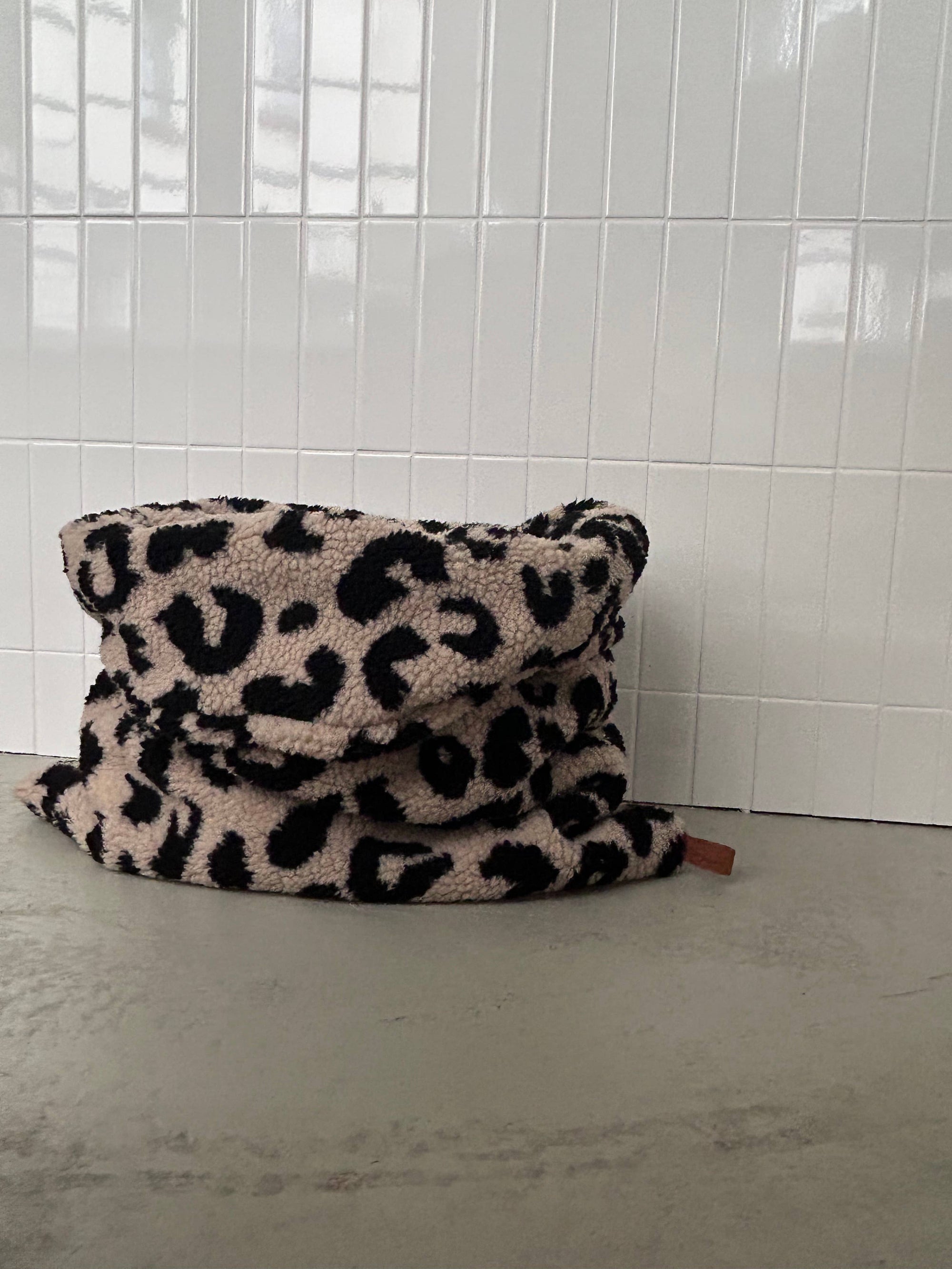 Kuschelschlafsack Teddy LEO Beige Schwarz