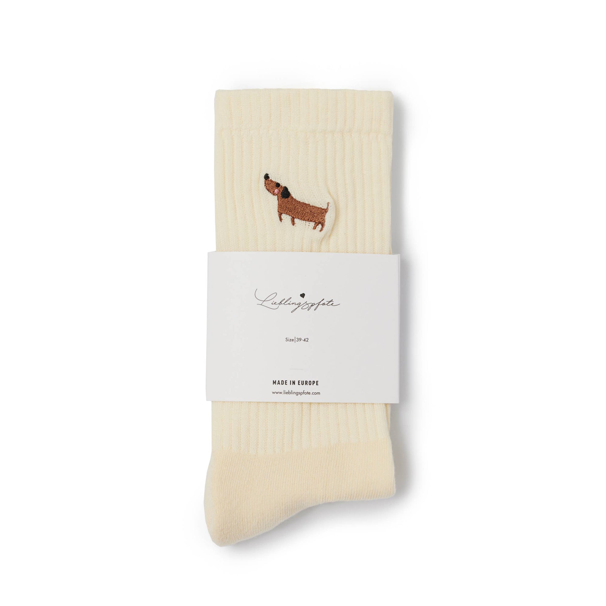 Socken Dackel Off White 43-46