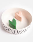 Caroline Gardner Hundenapf Slow-Feed Mono Outline Heart