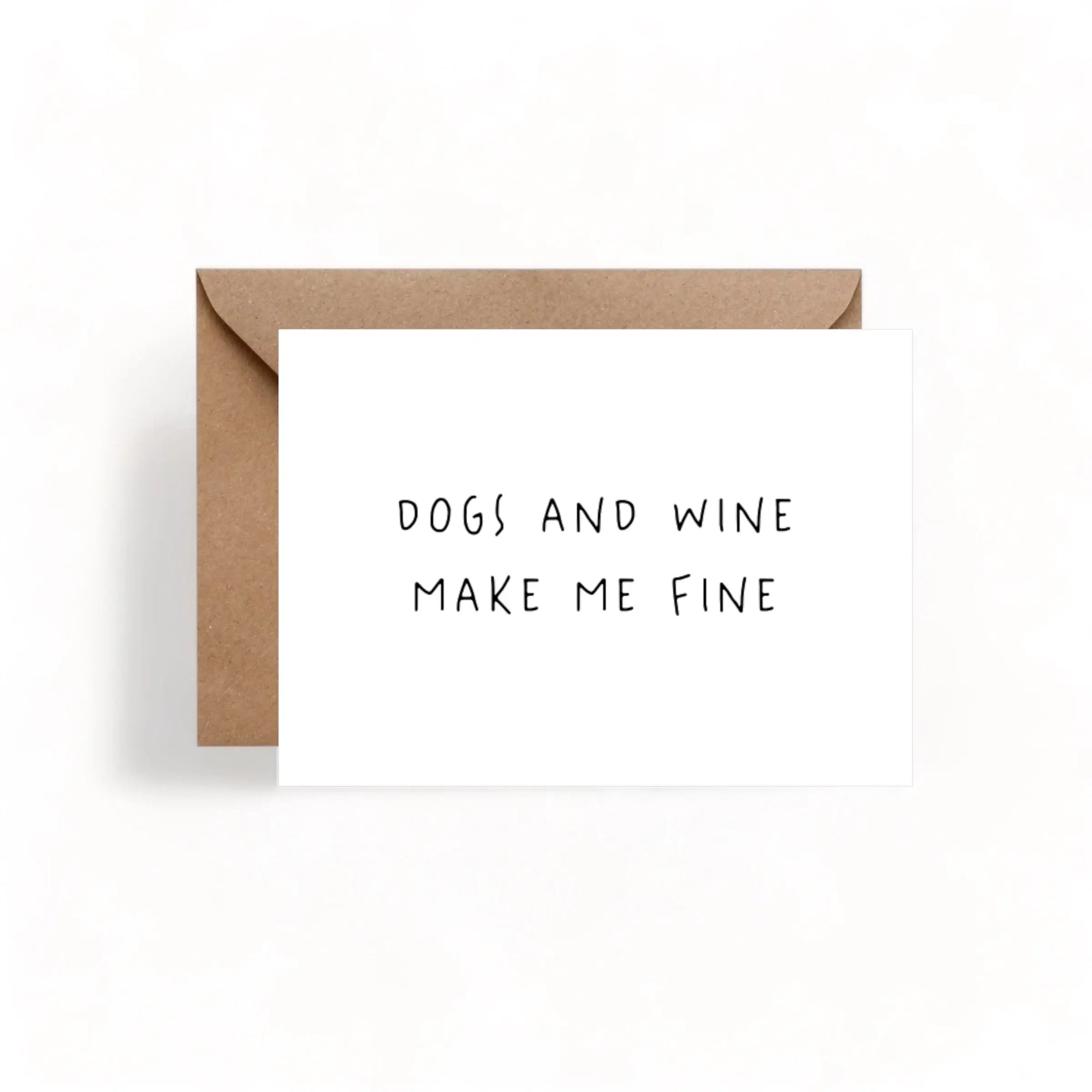 Postkarte Dogs and Wine