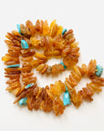 Bernsteinkette Cognac Amber Türkis Zeckenhalsband