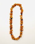 Bernsteinkette Cognac Amber Amethyst Zeckenhalsband