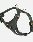 Leather dog harness Sand