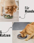 Ne&no® Anti-Schlingnapf / Schleckschale für Hunde & Katzen: Stone Grey
