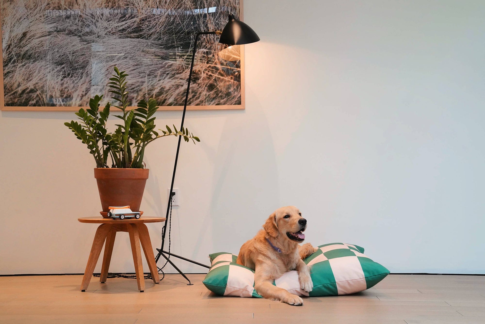 Hundebett The Fritz Bed Grande – Grün Kariert