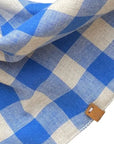 Leinen Halstuch KARO Cobalt blue
