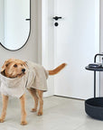 Bagno dog bathrobe Greige/ light gray - beige made of organic cotton terry with particularly high absorbency
