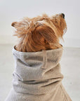 Bagno dog bathrobe Greige/ light gray - beige made of organic cotton terry with particularly high absorbency