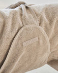 Bagno dog bathrobe Greige/ light gray - beige made of organic cotton terry with particularly high absorbency