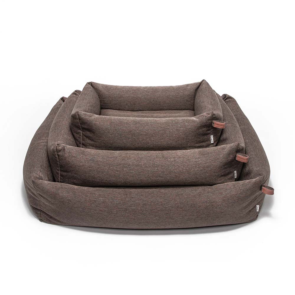 Dog bed Sleepy Herringbone Brown