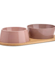 Dog bowl set Doppio Berry / pink made of porcelain in Scandinavian design