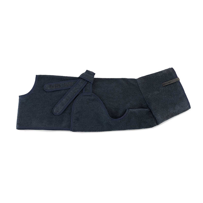 Bagno dog bathrobe Midnight / dark gray made of organic cotton terry with particularly high absorbency