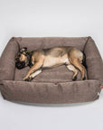 Dog bed Sleepy Herringbone Brown