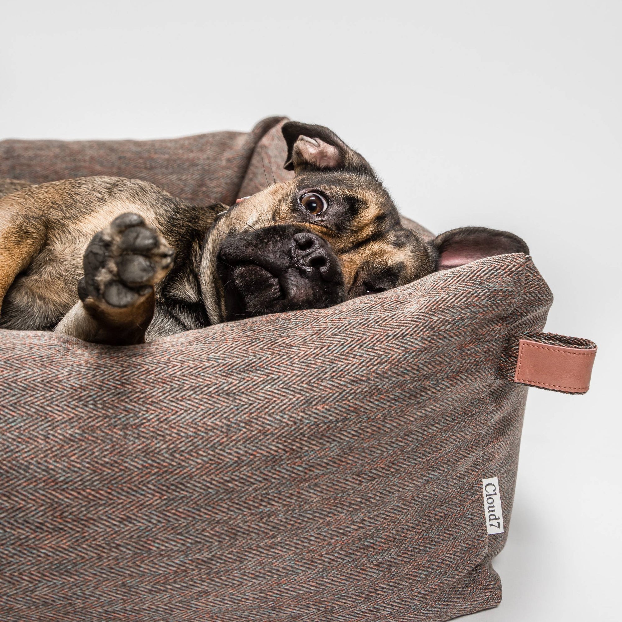 Dog bed Sleepy Herringbone Brown