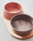 Dog bowl set Doppio Berry / pink made of porcelain in Scandinavian design