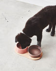 Dog bowl set Doppio Berry / pink made of porcelain in Scandinavian design