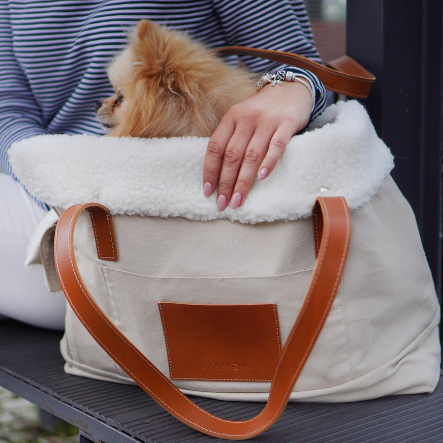 Hundetragetasche und Personal Bag Liiva beige