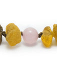 Collier d'ambre collier de tiques en quartz rose