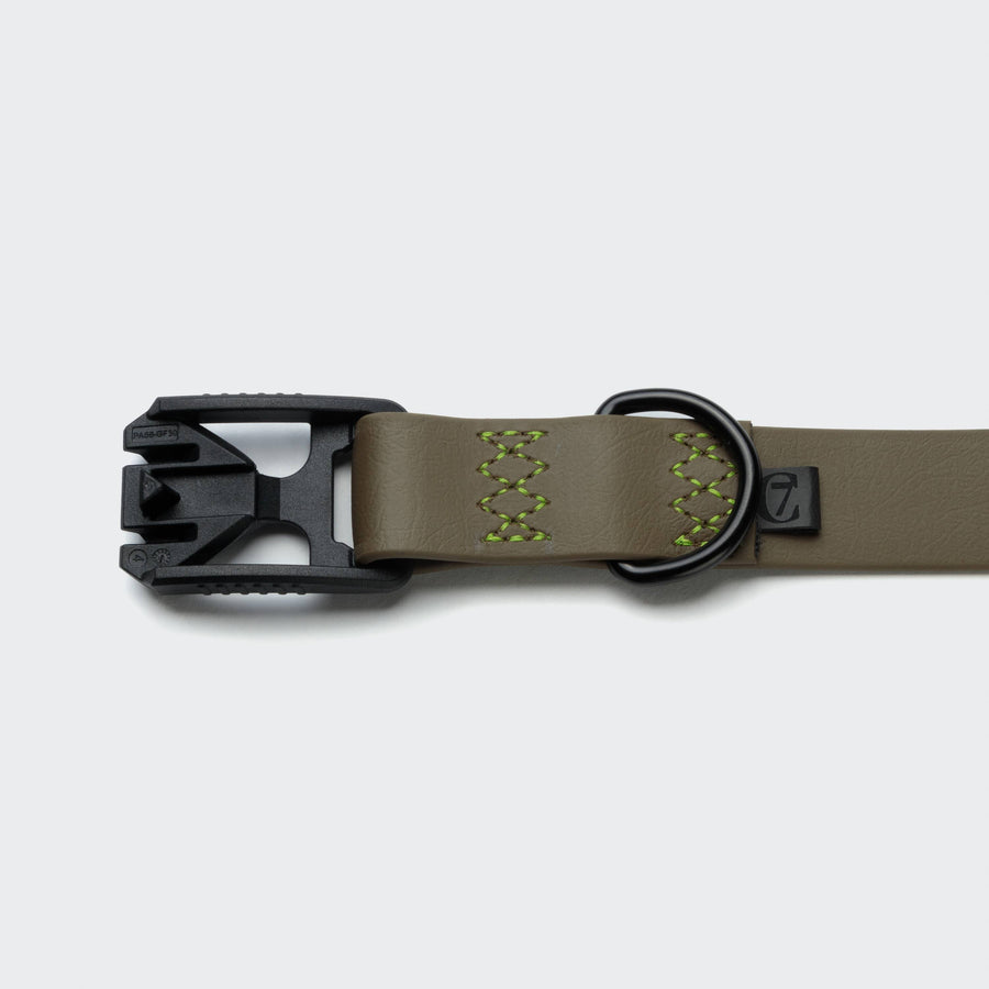 Hundehalsband Ipanema  BioThane Olive-Neongrün