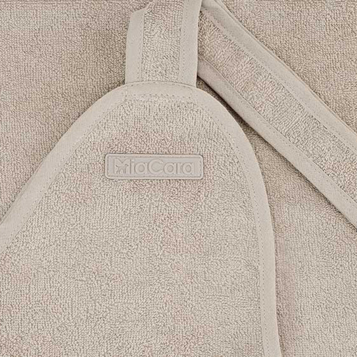 Bagno Hundebademantel Greige/ hellgrau - beige aus Bio Baumwoll-Frottee mit besonders hoher Saugkraft