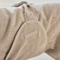 Bagno dog bathrobe Greige/ light gray - beige made of organic cotton terry with particularly high absorbency