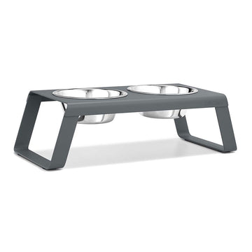 Support à bols Desco revêtu par pulvérisation au design nordique en gris
