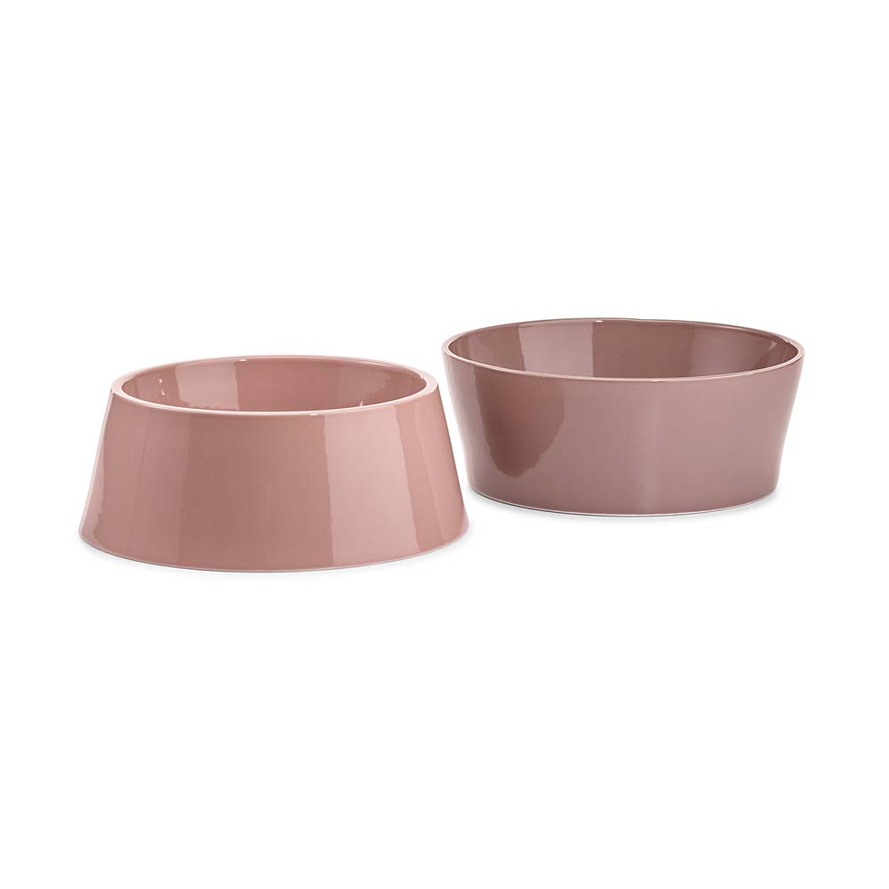 Hundenapf-Set Doppio Berry / rosa aus Porzellan in skandinavischen Design