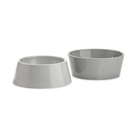 Set de gamelles pour chien Doppio Béton / gris en porcelaine au design scandinave