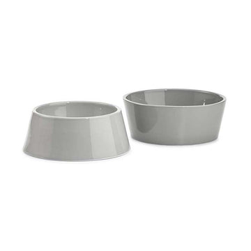 Dog bowl set Doppio concrete / gray made of porcelain in Scandinavian design