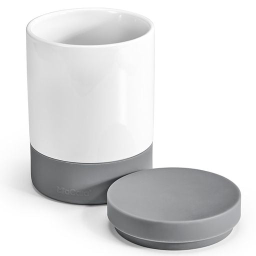 Boîte à friandises Coppa ardoise / gris en porcelaine avec détails en silicone