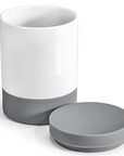 Boîte à friandises Coppa ardoise / gris en porcelaine avec détails en silicone