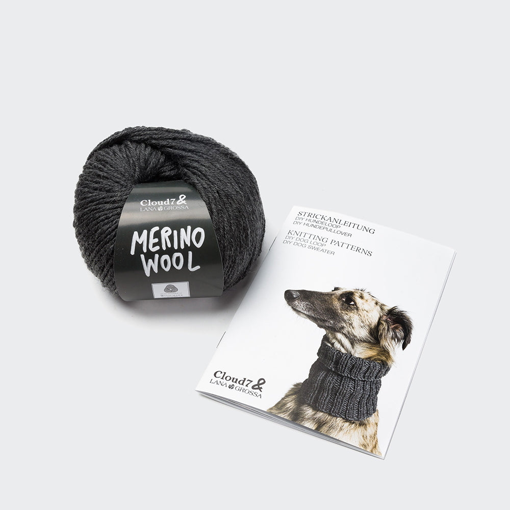 DIY knitting set dog loop Stone made from 100% finest merino wool