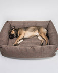 Dog bed Sleepy Herringbone Brown 