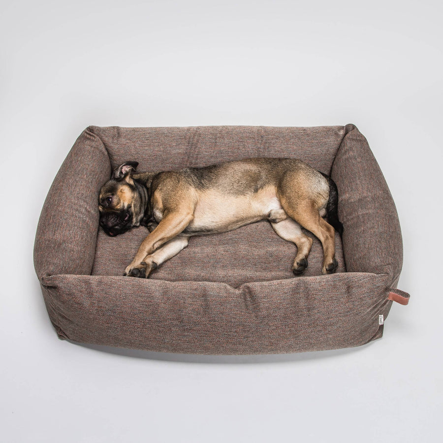 Hundebett Sleepy Herringbone Brown