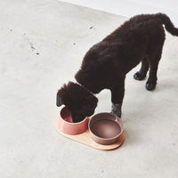Set de gamelles pour chien Doppio Berry / rose en porcelaine au design scandinave
