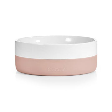 Dog bowl Coppa Nude / pink made of porcelain with non-slip silicone coating